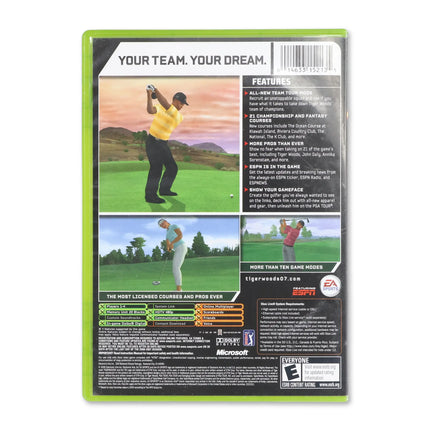 Tiger Woods 2007 for Microsoft Xbox - Case back cover - Product gallery.