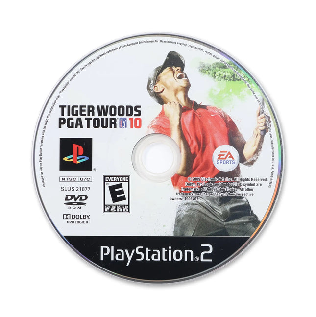 Tiger Woods PGA Tour 10 for Sony PlayStation 2 - Disc front with label - Game only.