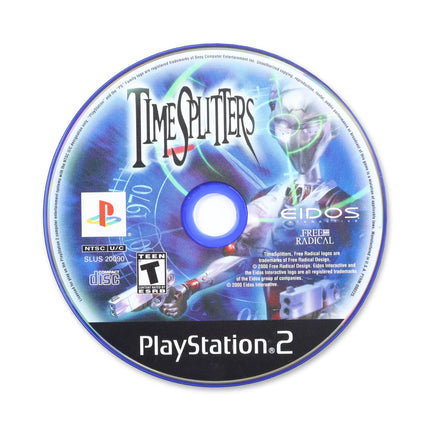 Time Splitters for Sony PlayStation 2 - Disc front with label - Game only.