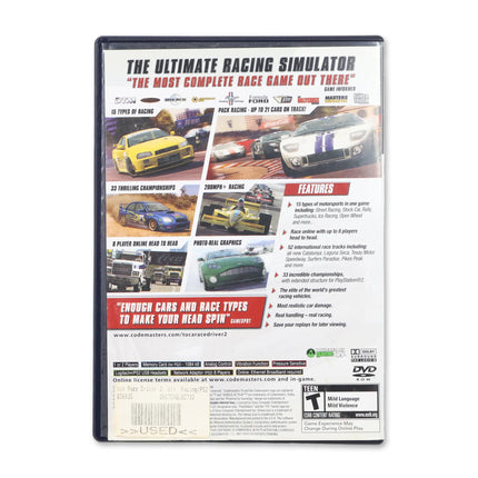 Toca Race Driver 2 for Sony PlayStation 2 - Case back cover - Product gallery.