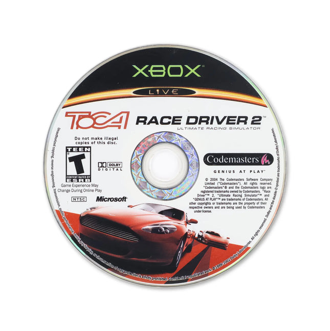 Toca Race Driver 2 for Microsoft Xbox - Disc front with label - Game only.