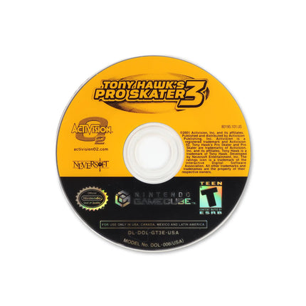 Tony Hawk 3 for Nintendo GameCube - Disc front with label - Game only.