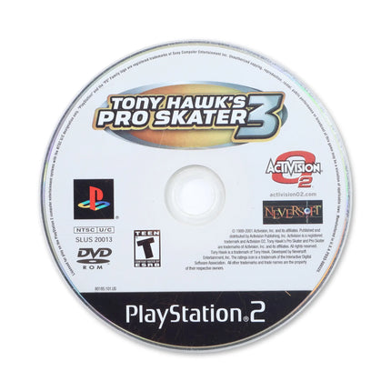Tony Hawk 3 for Sony PlayStation 2 - Disc front with label - Game only.