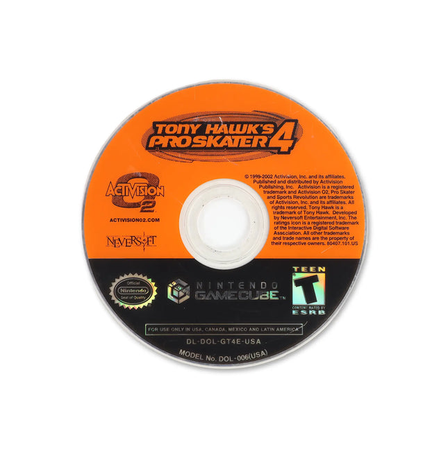 Tony Hawk 4 for Nintendo GameCube - Disc front with label - Game only.
