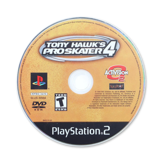 Tony Hawk 4 for Sony PlayStation 2 - Disc front with label - Game only.