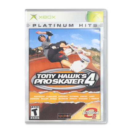 Tony Hawk 4 [Platinum Hits] for Microsoft Xbox - Case front cover - Complete in box or case and game.