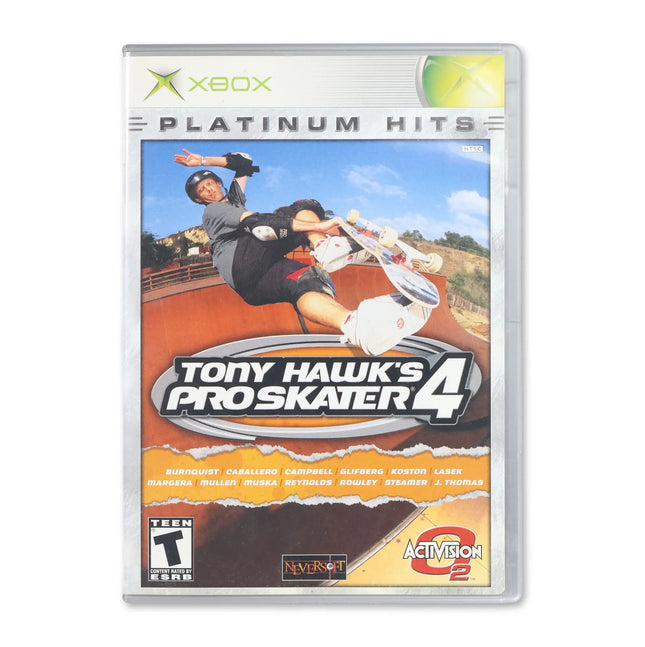 Tony Hawk 4 [Platinum Hits] for Microsoft Xbox - Case front cover - Complete in box or case and game.