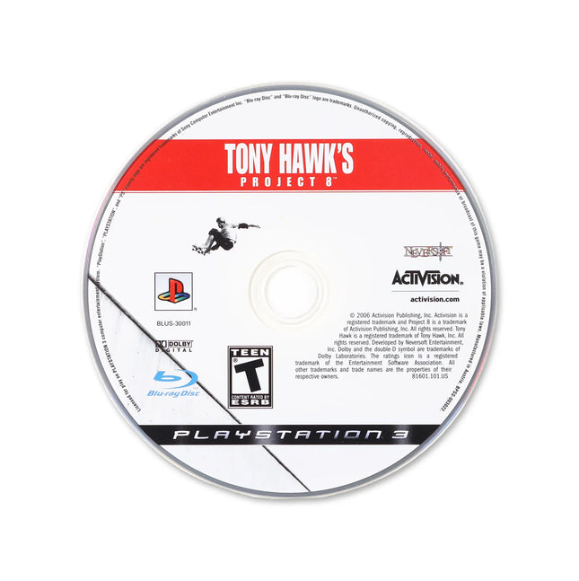 Tony Hawk Project 8 for PlayStation 3 - Cartridge front with label - Game only.
