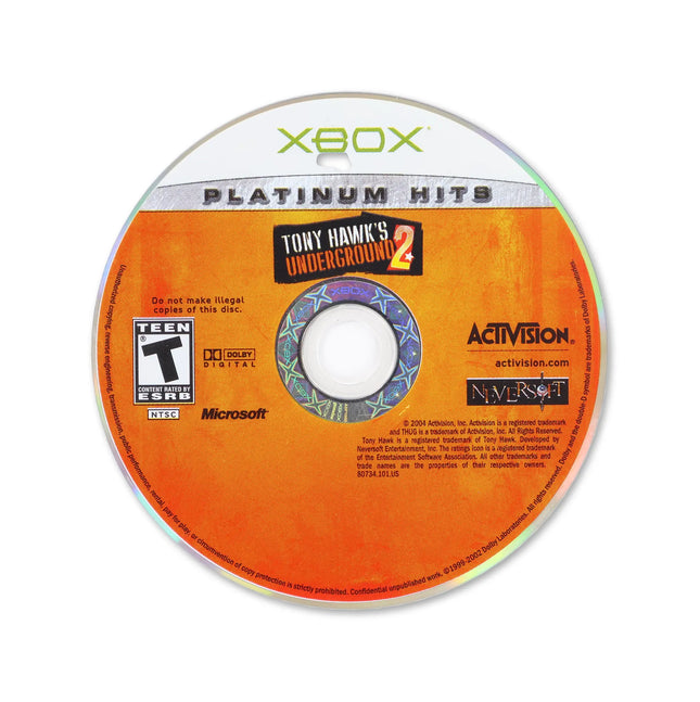 Tony Hawk Underground 2 [Platinum Hits] for Microsoft Xbox - Disc front with label - Game only.