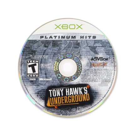 Tony Hawk Underground [Platinum Hits] for Microsoft Xbox - Disc front with label - Game only.