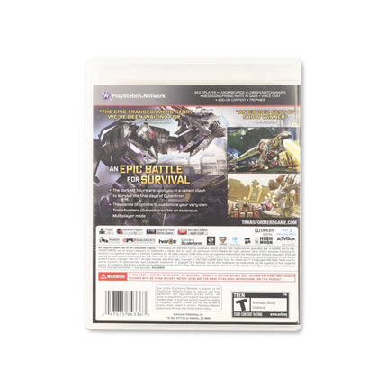 Transformers: Fall Of Cybertron for PlayStation 3 - Box back - Product gallery.