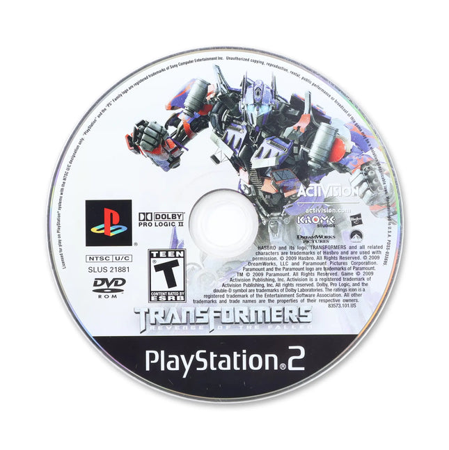 Transformers: Revenge of the Fallen for Sony PlayStation 2 - Disc front with label - Game only.