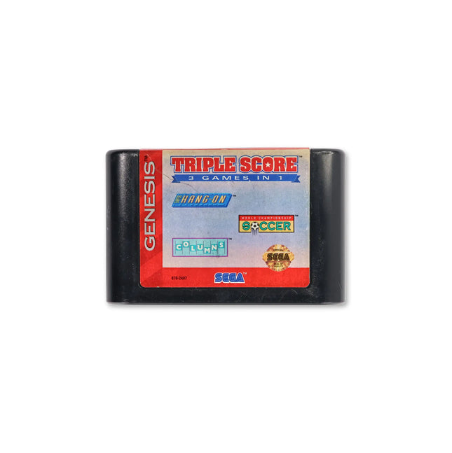 Triple Score for Sega Genesis - Cartridge front with label - Game only.