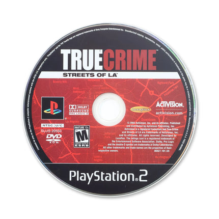 True Crime Streets of LA for Sony PlayStation 2 - Disc front with label - Game only.