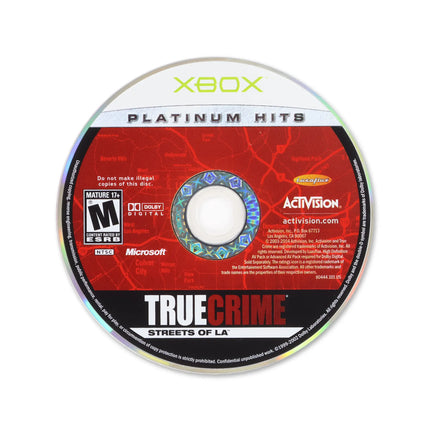 True Crime Streets of LA [Platinum Hits] for Microsoft Xbox - Disc front with label - Game only.
