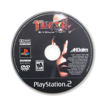 Turok Evolution for Sony PlayStation 2 - Disc front with label - Game only.