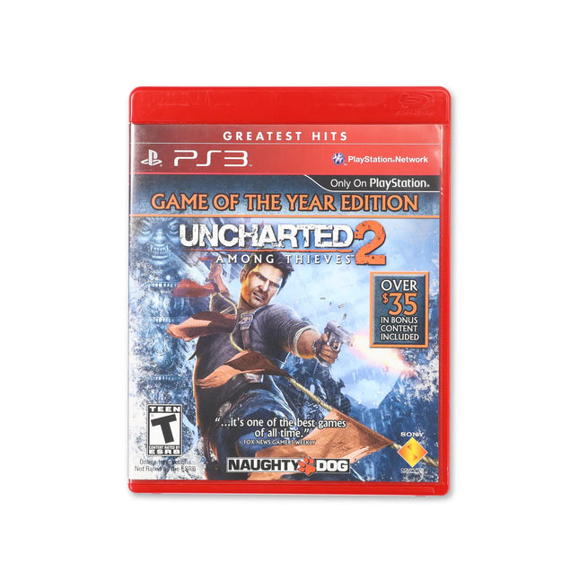 Uncharted 2: Among Thieves [Game of the Year Greatest Hits] for PlayStation 3 - Box front - Complete in box or box and game.