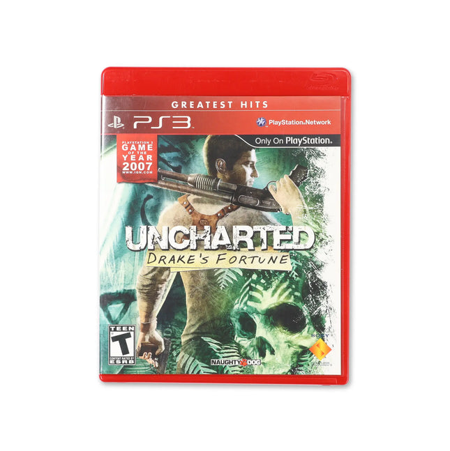 Uncharted Drake's Fortune [Greatest Hits] for PlayStation 3 - Box front - Complete in box or box and game.