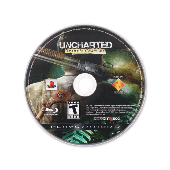 Uncharted Drake's Fortune for PlayStation 3 - Cartridge front with label - Game only.