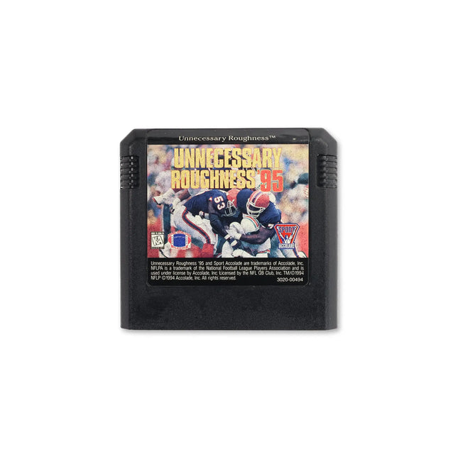 Unnecessary Roughness '95 for Sega Genesis - Cartridge front with label - Game only.