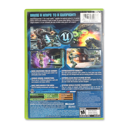 Unreal Championship 2 for Microsoft Xbox - Case back cover - Product gallery.