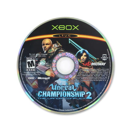Unreal Championship 2 for Microsoft Xbox - Disc front with label - Game only.
