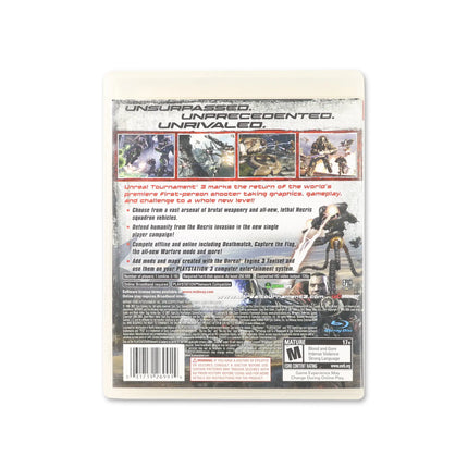Unreal Tournament III for PlayStation 3 - Box back - Product gallery.