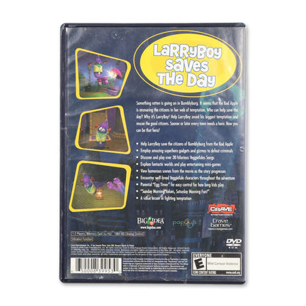Veggie Tales: LarryBoy and the Bad Apple for Sony PlayStation 2 - Case back cover - Product gallery.