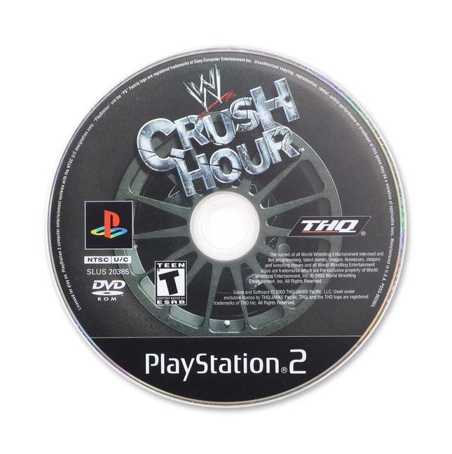 WWE Crush Hour for Sony PlayStation 2 - Disc front with label - Game only.