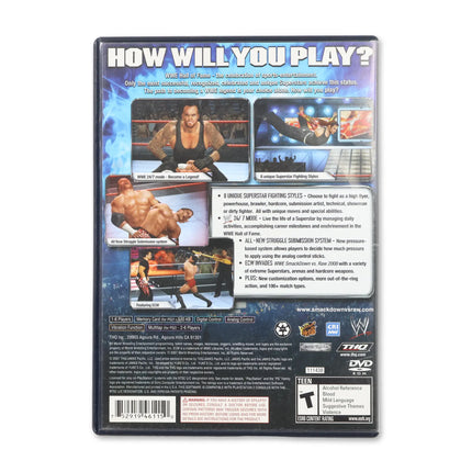 WWE Smackdown vs. Raw 2008 for Sony PlayStation 2 - Case back cover - Product gallery.