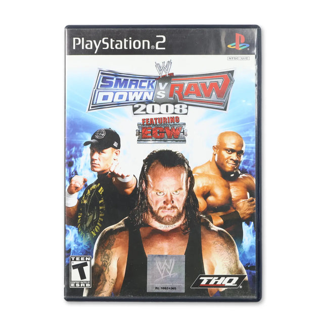 WWE Smackdown vs. Raw 2008 for Sony PlayStation 2 - Case front cover - Complete in box or case and game.
