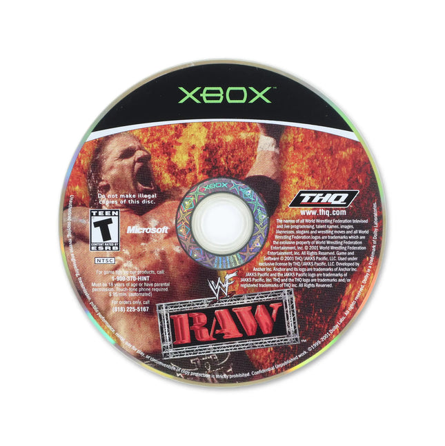 WWF Raw for Microsoft Xbox - Disc front with label - Game only.