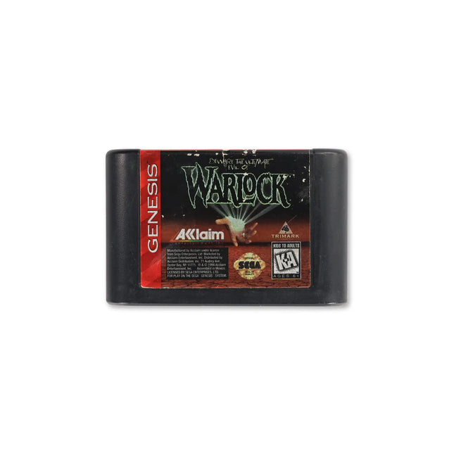 Warlock for Sega Genesis - Cartridge front with label - Game only.