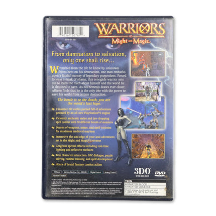 Warriors of Might and Magic for Sony PlayStation 2 - Case back cover - Product gallery.