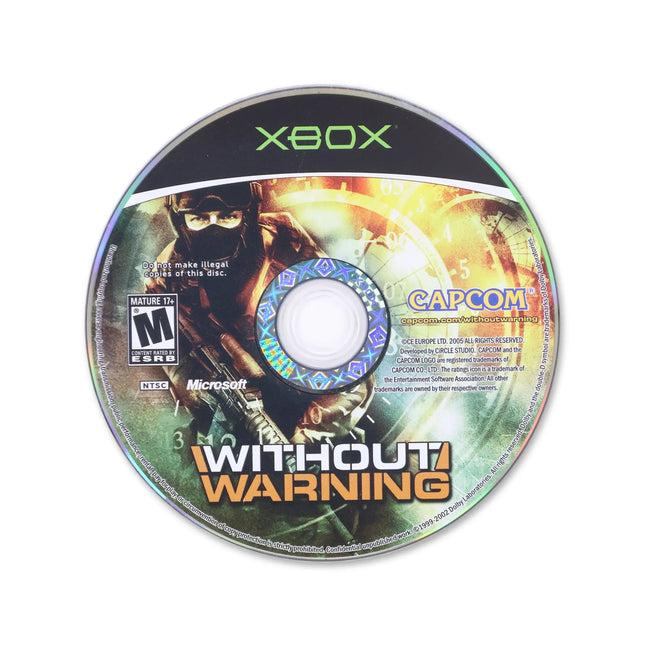 Without Warning for Microsoft Xbox - Disc front with label - Game only.