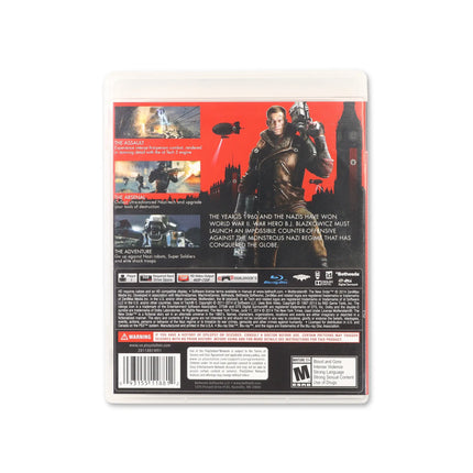 Wolfenstein: The New Order for PlayStation 3 - Box back - Product gallery.