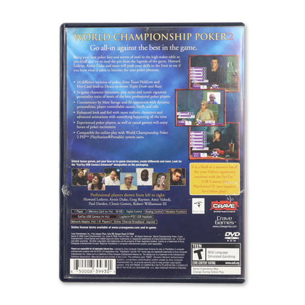 World Championship Poker 2 for Sony PlayStation 2 - Case back cover - Product gallery.
