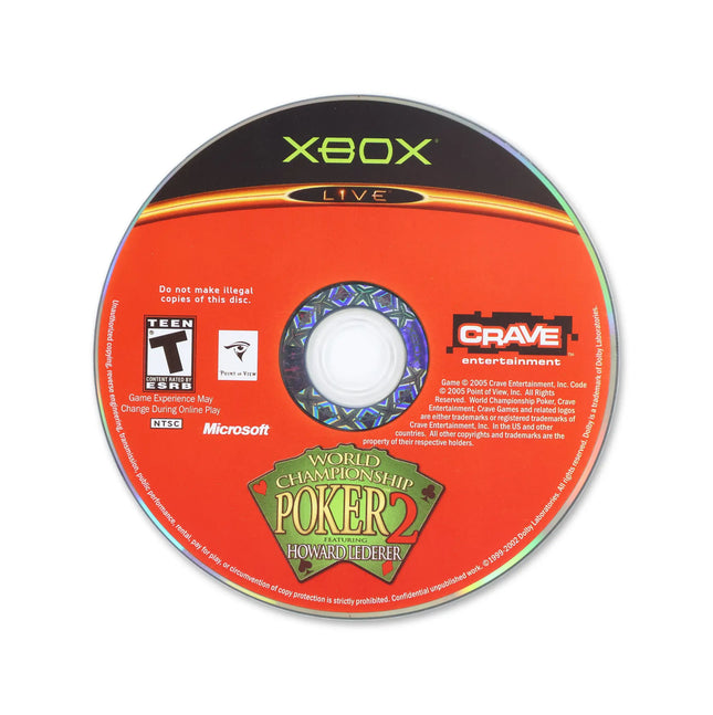 World Championship Poker 2 for Microsoft Xbox - Disc front with label - Game only.