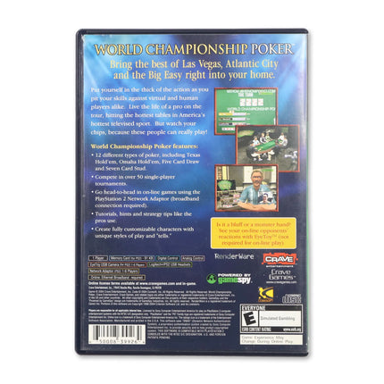 World Championship Poker for Sony PlayStation 2 - Case back cover - Product gallery.