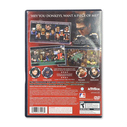 World Series Of Poker 2008 for Sony PlayStation 2 - Case back cover - Product gallery.