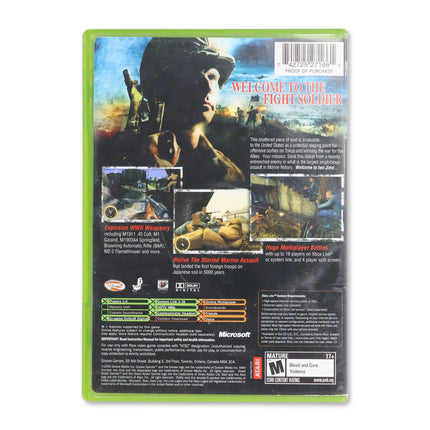 World War II Combat Iwo Jima for Microsoft Xbox - Case back cover - Product gallery.