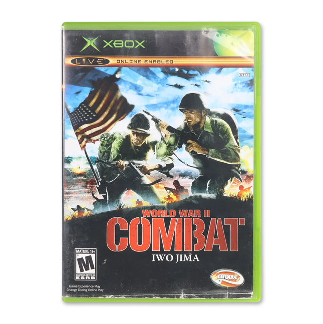 World War II Combat Iwo Jima for Microsoft Xbox - Case front cover - Complete in box or case and game.