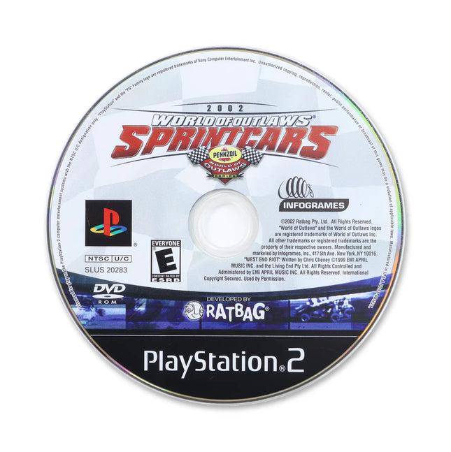World of Outlaws: Sprint Cars for Sony PlayStation 2 - Disc front with label - Game only.