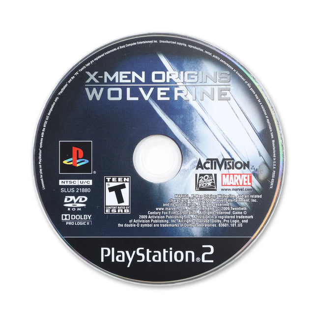 X-Men Origins: Wolverine for Sony PlayStation 2 - Disc front with label - Game only.