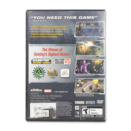 X-men Legends [Greatest Hits] for Sony PlayStation 2 - Case back cover - Product gallery.