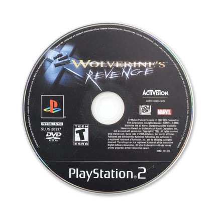 X2 Wolverines Revenge for Sony PlayStation 2 - Disc front with label - Game only.