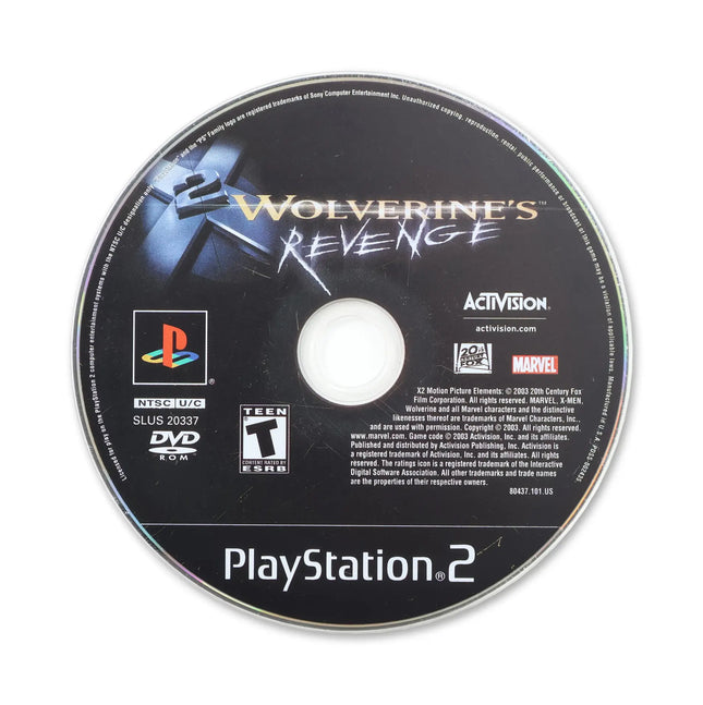 X2 Wolverines Revenge for Sony PlayStation 2 - Disc front with label - Game only.
