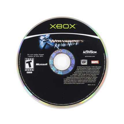 X2 Wolverines Revenge for Microsoft Xbox - Disc front with label - Game only.