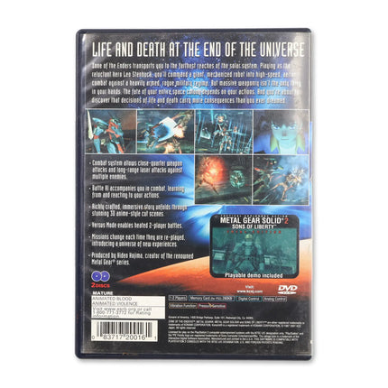 Zone of the Enders for Sony PlayStation 2 - Case back cover - Product gallery.